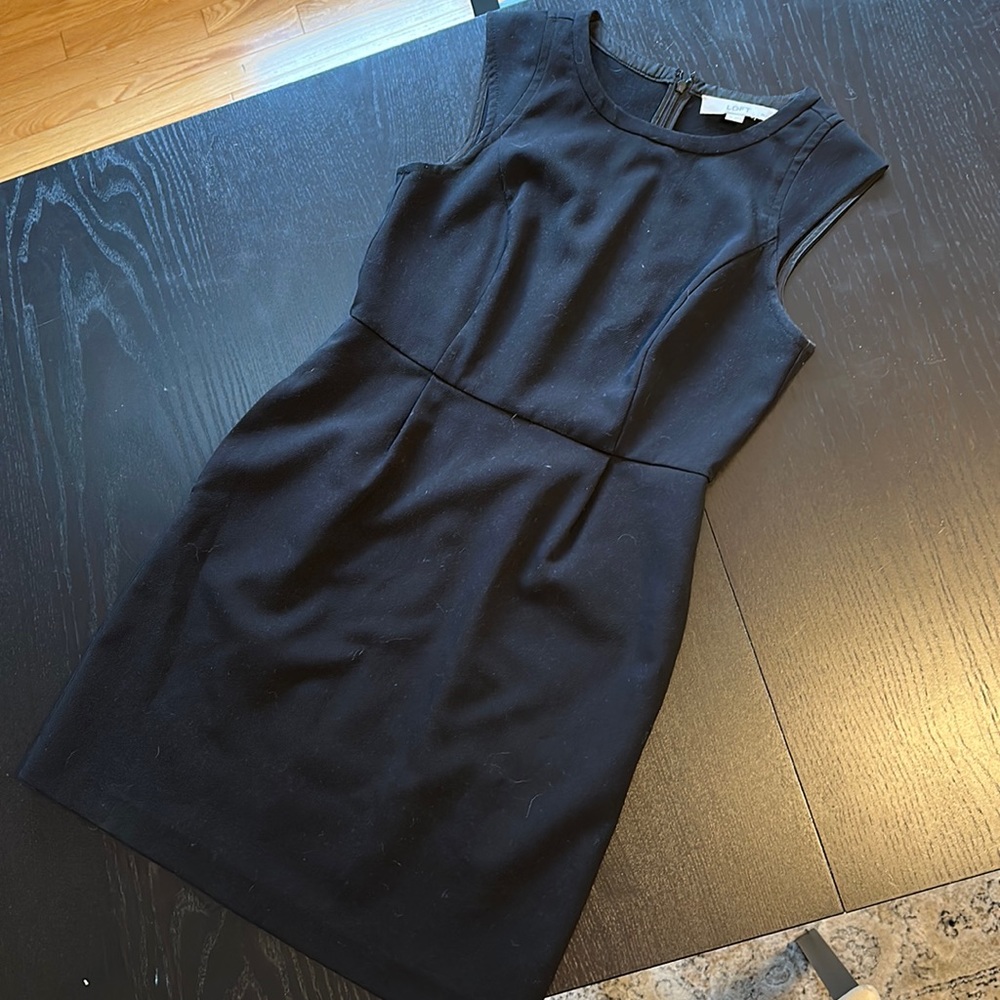 Loft size 2P black shift dress